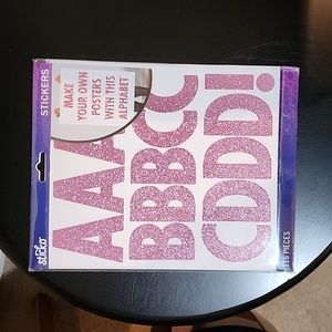 NEW Sticko Pink Glitter Futura Regular XL Alphabet Stickers